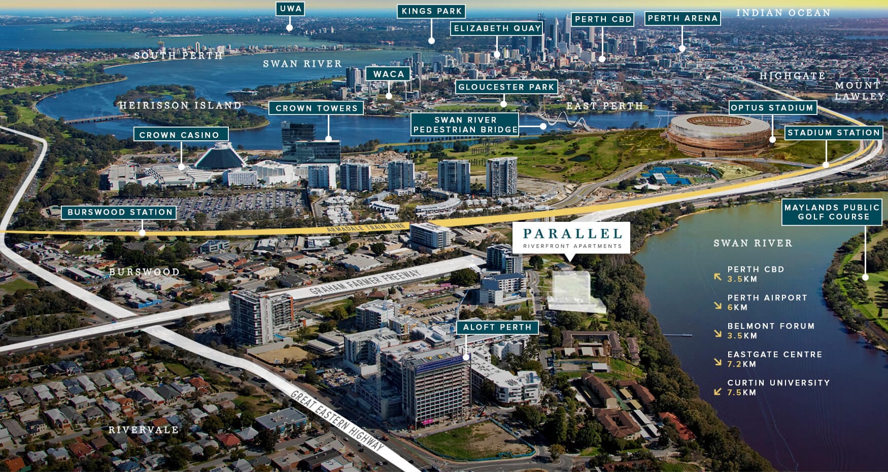 Parallel Riverfront Apartment location Parallel Riverfront Apartment location